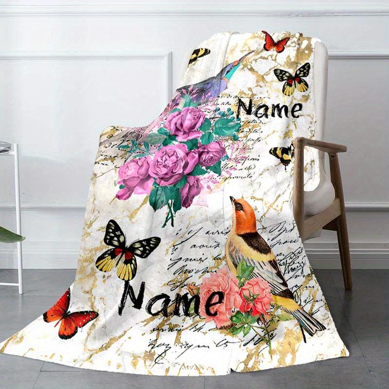 Vintage Hummingbird Customize Your Name Blanket Warm Comfortable And Soft Blankets Are Suitable For Home Lunch Break Blanket Office Sofa Sofa Gift To
