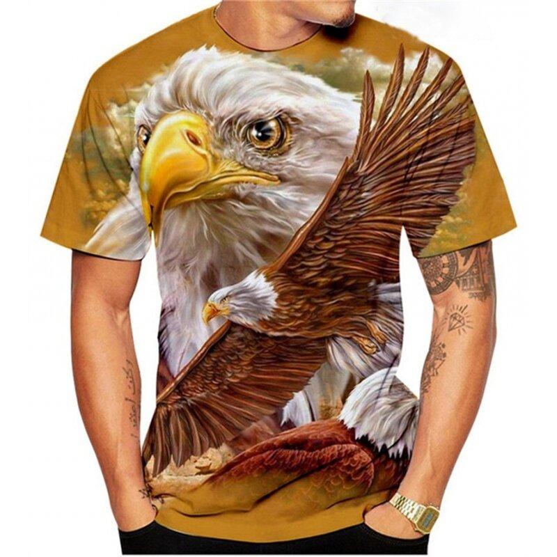 Casual Summer Digital Print T-Shirt Short Sleeve round Neck Men s Daily Wear Comfortable Loose Fit S