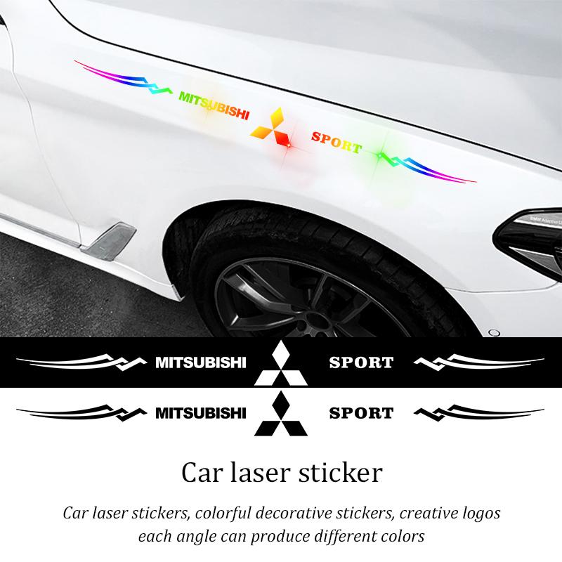 For Mitsubishi Lancer EX Outlander Xl Colt Delica Pajero 1Pc Laser Sticker Car Sticker Glass Sticker Laser Color Car Accessories SX6