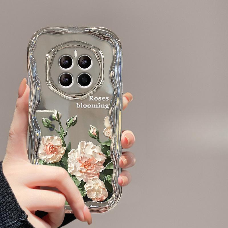 

Подходит для чехла для мобильного телефона Huawei Pura70pro Vivos18 Кристальная цепочка с цветами Oppo Гальванизированный серебристый Xiaomi 14 Женский Redmi Note 9 Pro