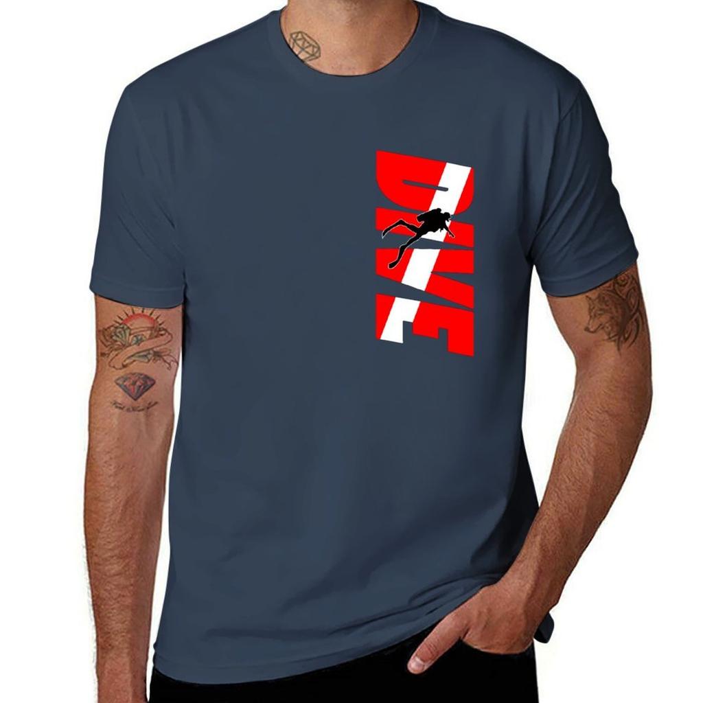 Dive Diver Down Flag Scuba Diving Unisex Or Unisex Gift Tshirt Minimalist Casual Short Sleeve Top Tshirt