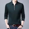 Men's Solid Polo Shirt Lapel Long-sleeved Polos Shirt Zipper Collar Fashion Spring and Autumn Thin Shirt Casual Loose Tops
