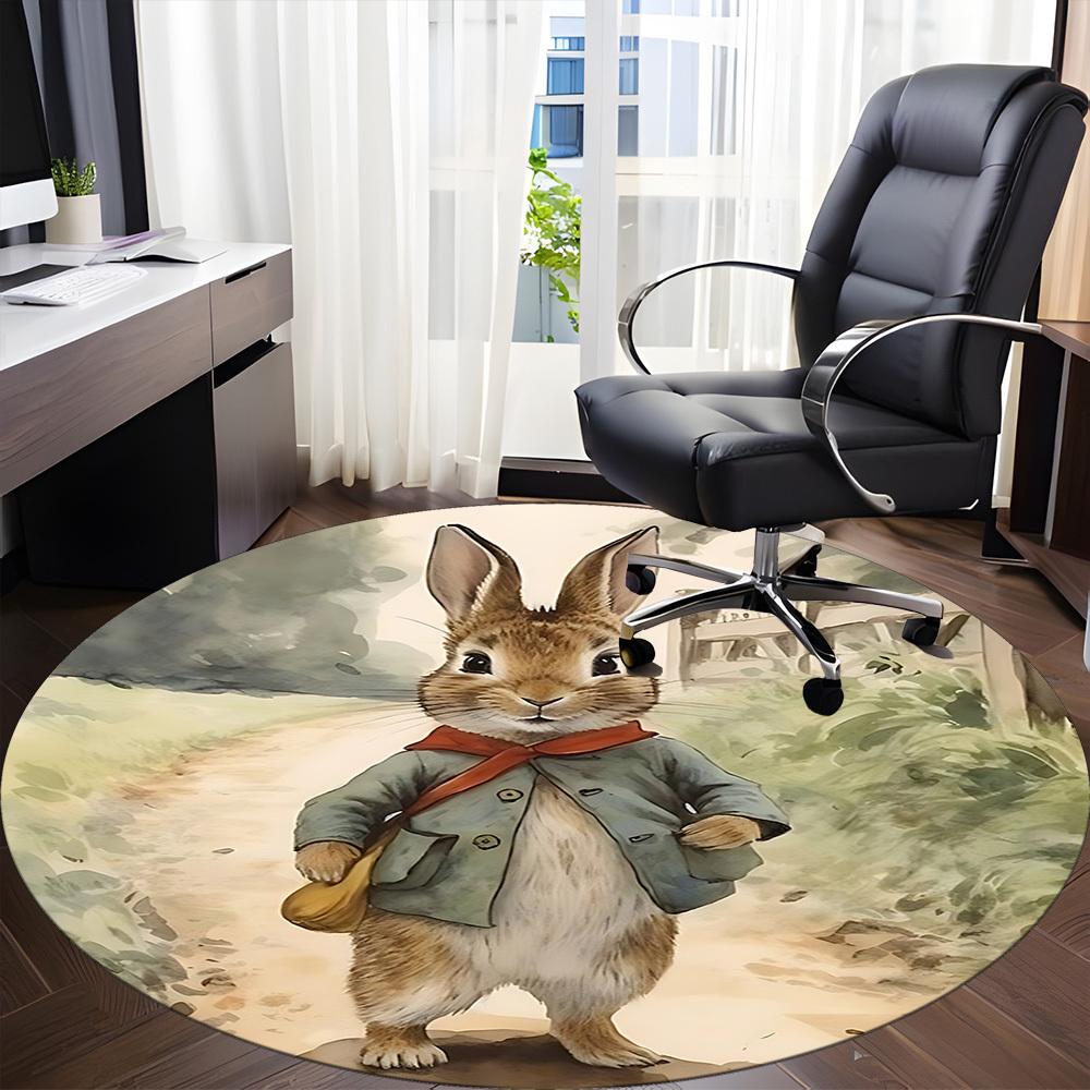 1pc Rabbit Peter Office Round Area Rug, Under Office Chairs Bedroom Living Room Home Decor  a1022319