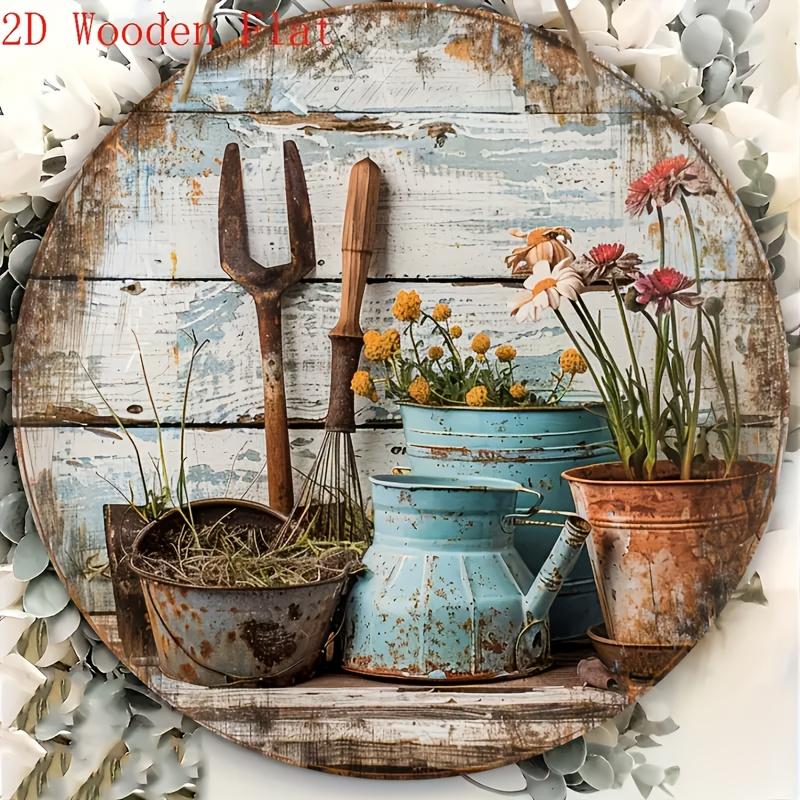 D Vintage Metal Tin Sign Wall Decor Metal Plaque Retro Garden Bar Cafe Garage Round Art Home Window Hanging Ornament Gift f