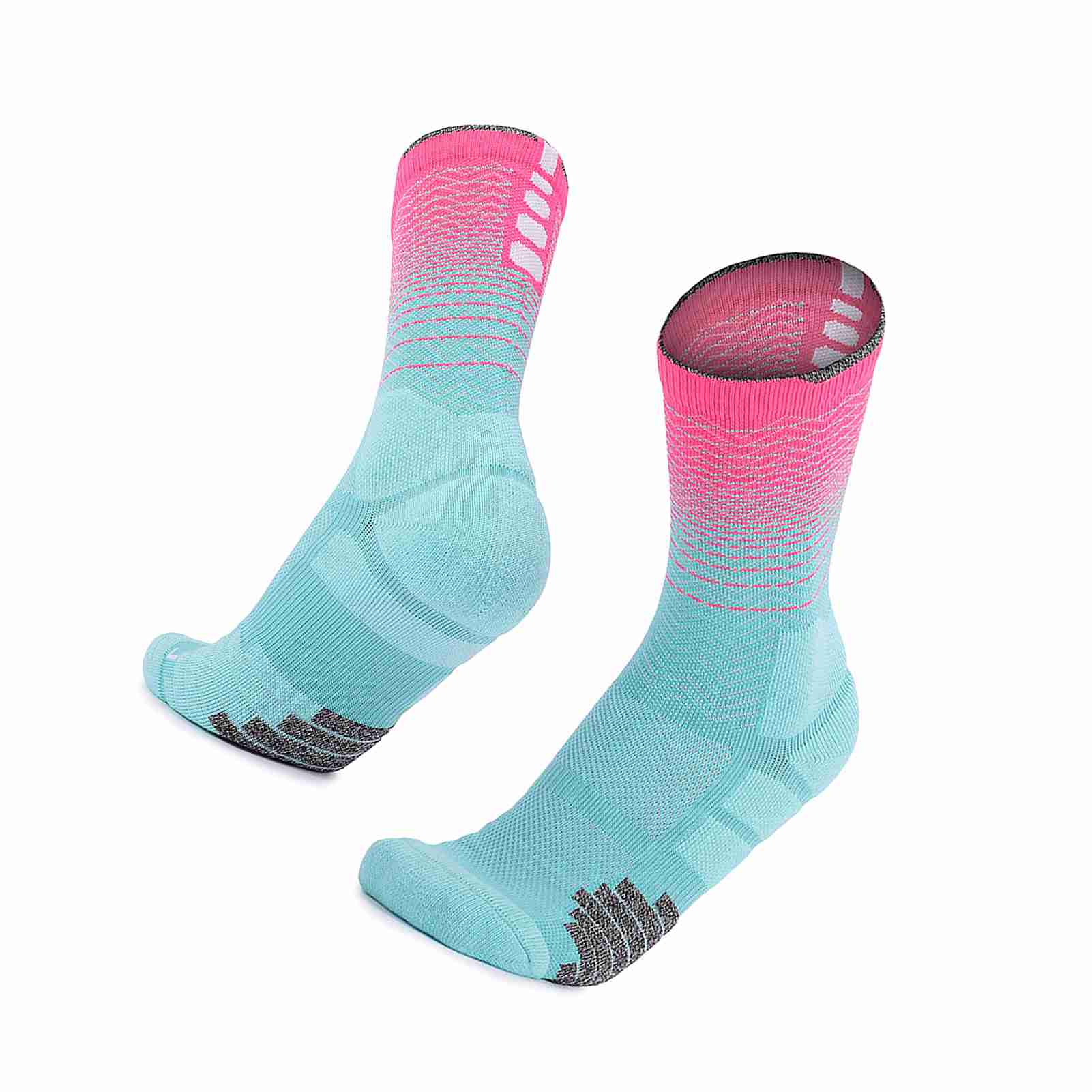 

Basketball Socks Men Women Breathable Football Socks Sports Socks Cushioned Athletic Socks Pink&Green