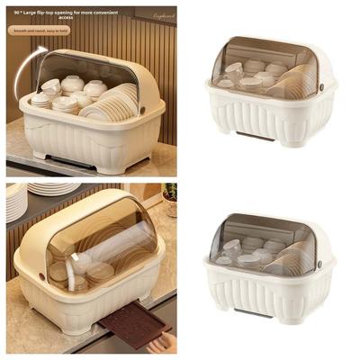 Drainable Kitchen Cutlery Holder Tableware Drying Rack Spoon Fork Cage Rack Draining Tray Covered Dinner Plate Cup