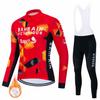 Bahrain 2026 Vinter Racing Cykeltröja Set Termisk Fleece Herr Lång Bergsbike Kläder Bär Ropa Ciclismo Ciclismo Kläder