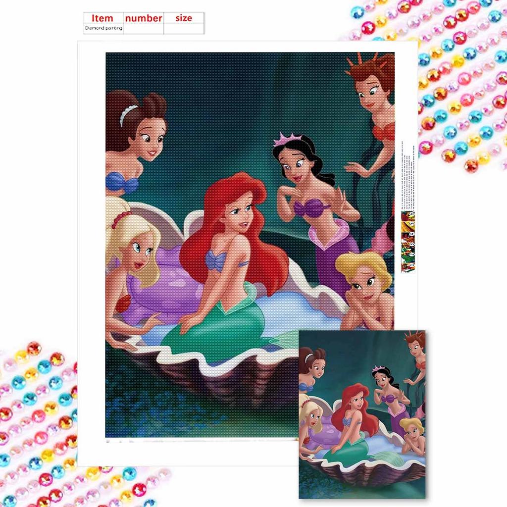 5D Diy Diamond Painting The Mermaid on The Shell Full Drill Rhinestones Mosaic Embroidery Handmade Products Home Decor Gift