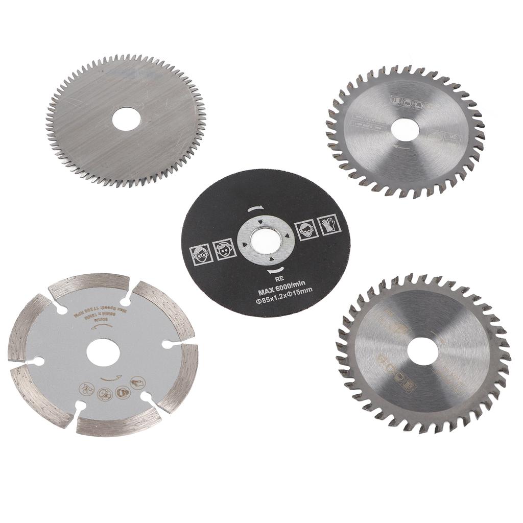 5Pcs Saw Cutting Blade Disc Outer Diameter 85mm Inner Diameter 15mm Mini Carbide Circular Saw Blade for Cutting Tool