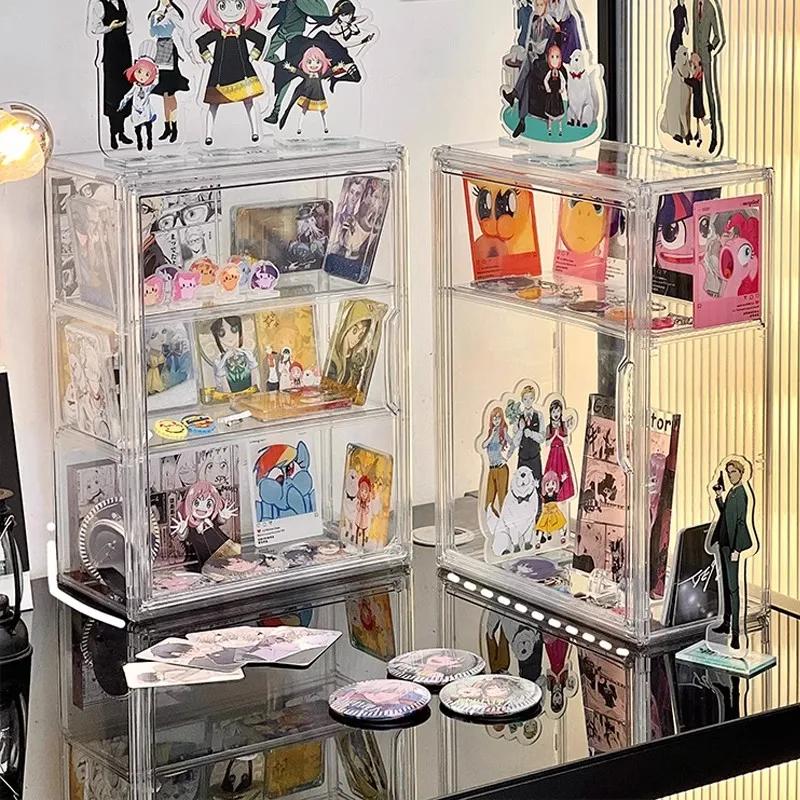 Bar storage box, transparent standing sign, anime millet storage rack, doll figurine, blind box display rack