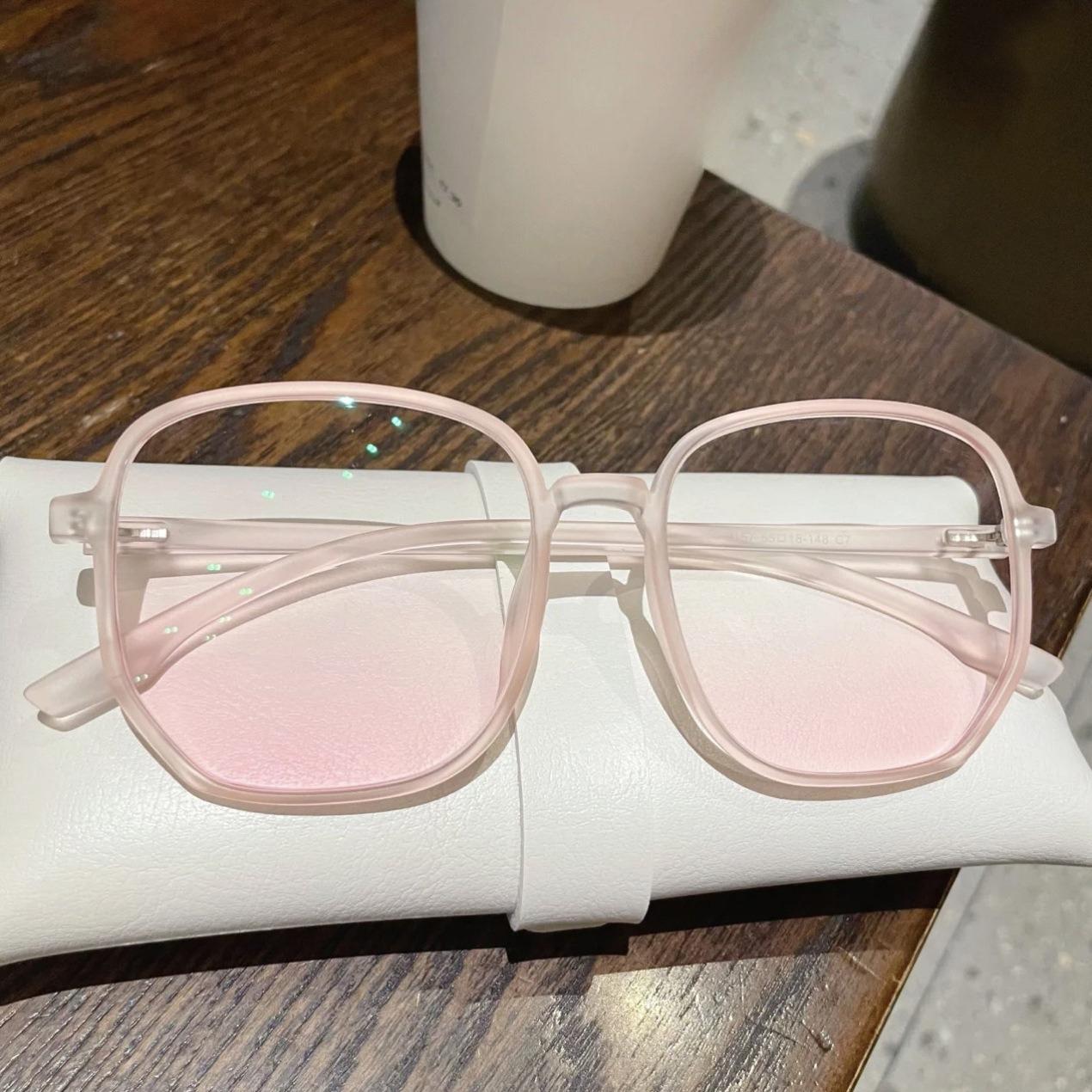 

New Style Gradient Pink Lens Myopia Eyeglasses Finished Nearsighted Glasses for Women Men Blue Light Blocking Optical Eyewear 0(anti-blue)