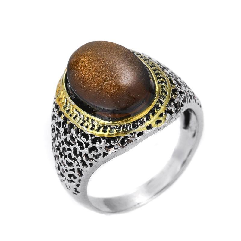 Retro Personalized Oval Tiger'S Eye Stone Men'S And Women'S Rings, Retro Simple Fashion Men'S Rings