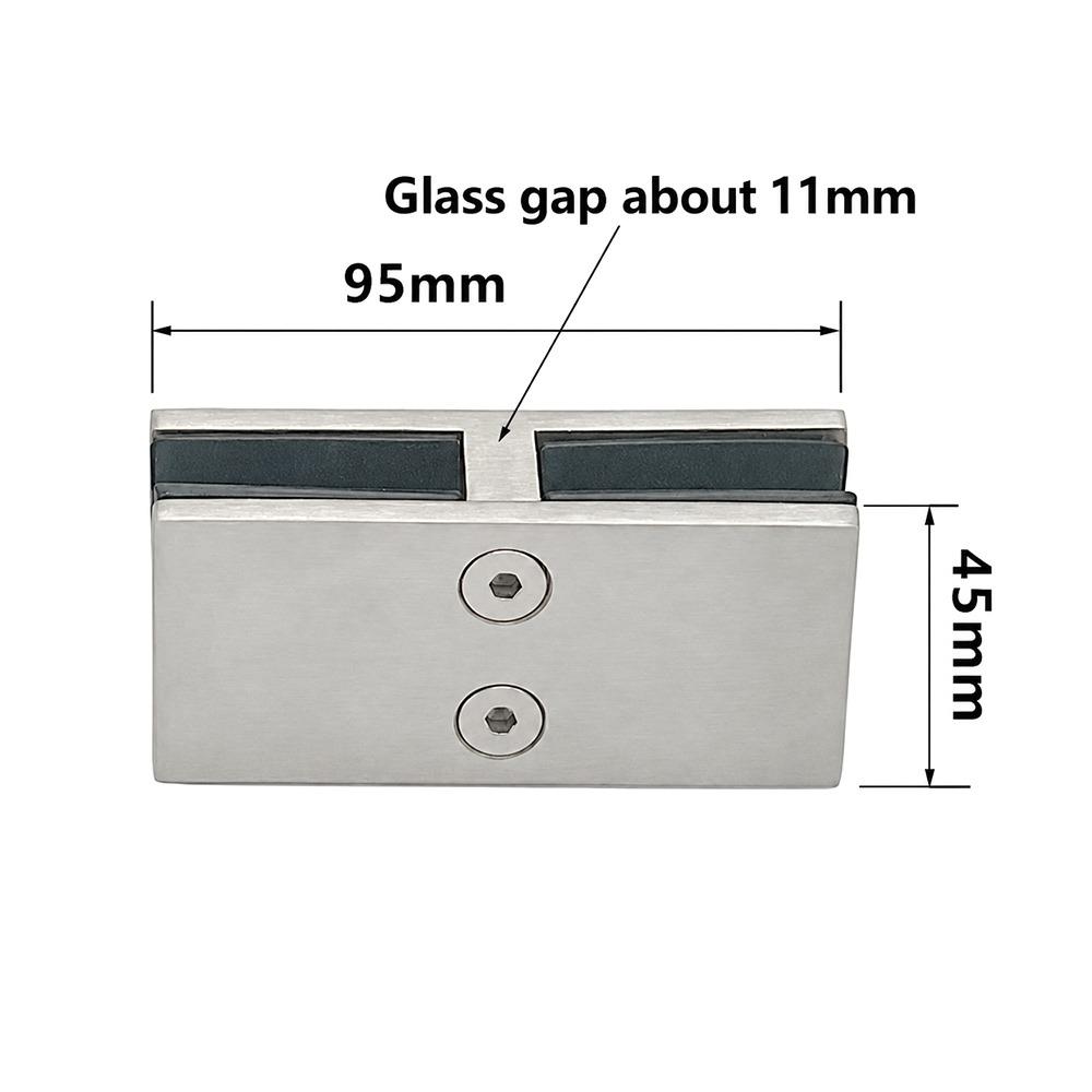 Stainless Steel Glass Clamp Clip 90 Degree Heavy Duty Glass Clip For Railing