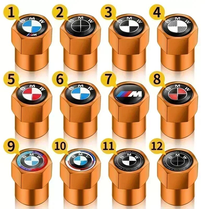4Pcs Car Wheel Tire Valve Caps Tyre Stem Cover Bolt-In Accessories For BMW 1 3 5 7 Series M Performance M3 M5 M6 F01 F20 F10