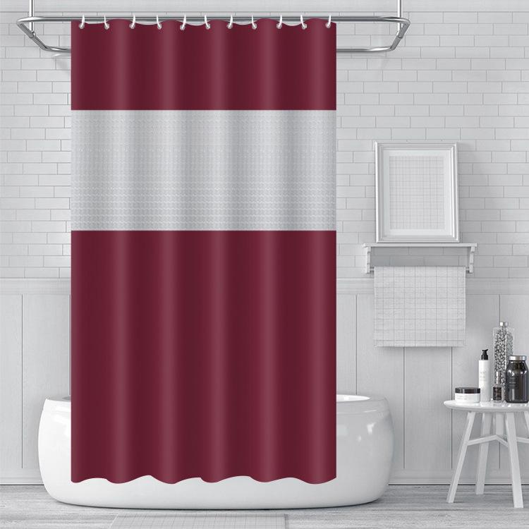 3D Splicing Peva Shower Curtain, Waterproof Bathroom Curtain Bathroom Curtain Without Punching Holes Thickened With Hook
