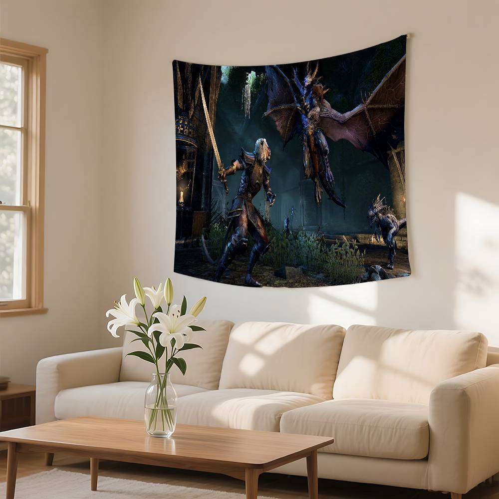 

Game TThe EElder SScrolls Tapestry Wall Hanging Tapestry Art Deco Blanket Curtain Hanging At Home Bedroom Living Room Decor 74x94cm(29x37in)