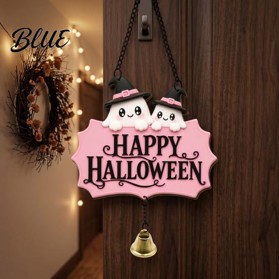Indoor Wall Art for Holidays Halloween Cute Witch Hat Ghost Door Sign Wooden Hanging Decoration Sweet Ornament Doorbell Pendants Outdoor Home