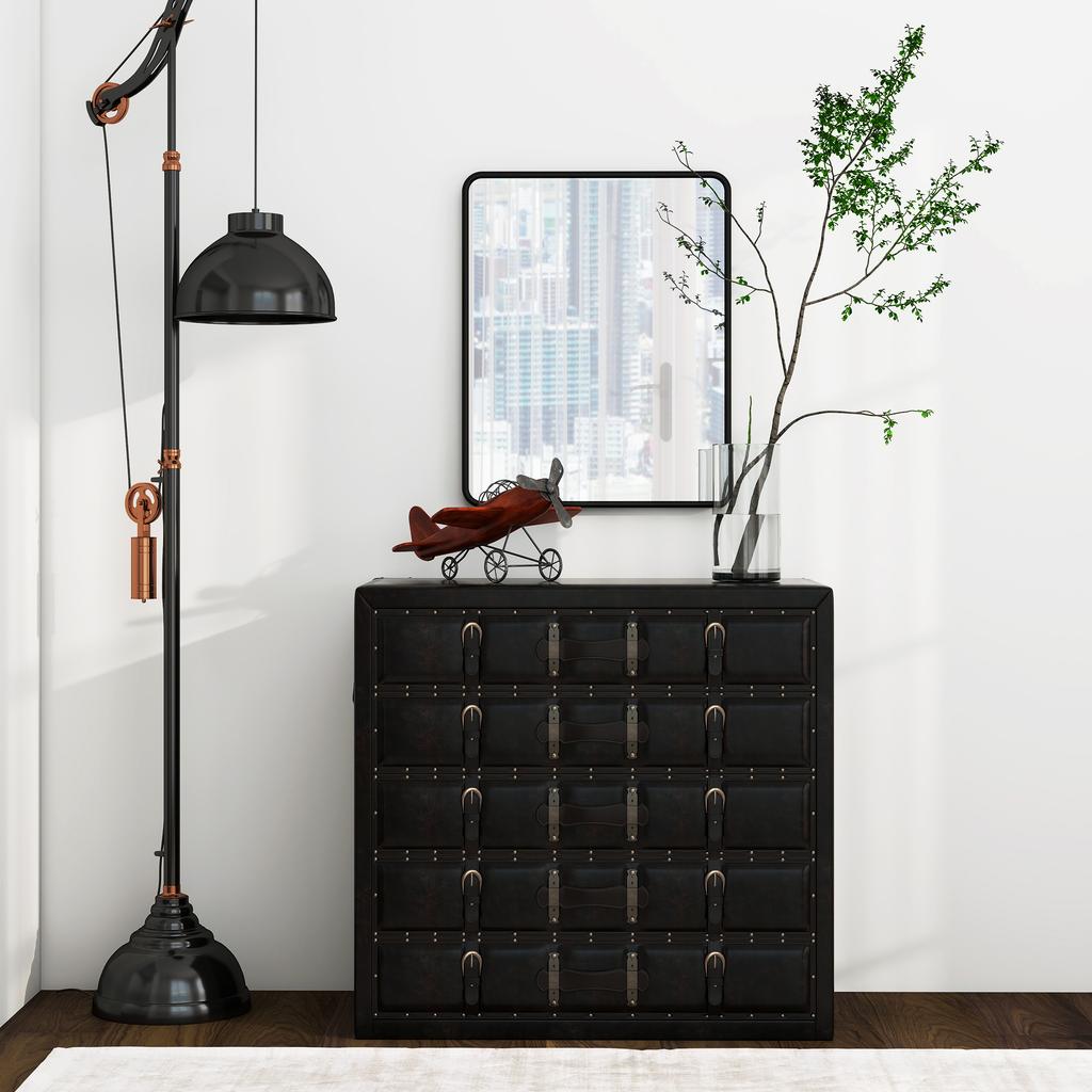 Rectangular Wall Mirror with HD Glass - Black