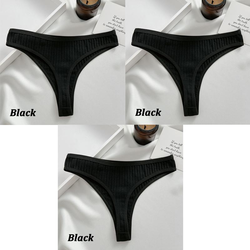 

FINETOO 3 шт./компл. женские хлопковые стринги сексуальные трусики-стринги с низкой посадкой нижнее белье женское дышащее мягкое нижнее белье однотонные трусы S&1 Set