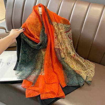 Spring Summer Women Large-size Gauze Beach Shawls Muslim Hijabs Travel Thin Sunscreen Scarf/Scarves