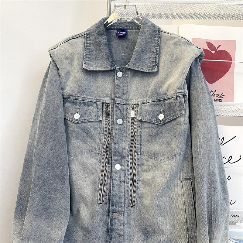 Men's Fashion American Denim Jacket Women's Spring and Autumn New Loose Casual Versatile Jacket Top Ins