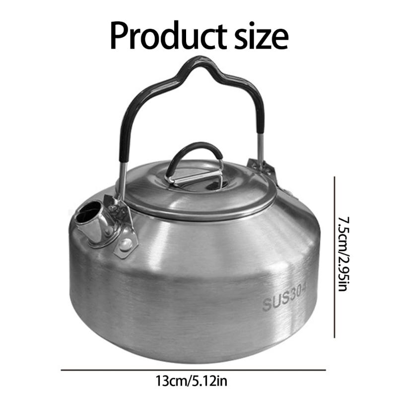 Stainless Steels Outdoor Hiking Kettles Pot Cookware Camping Kettles Stovetop Whistling Teapot Camp Teas Coffee Pot