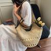 Straw Tote Bag Large Capacity Straw Bag For Women Woven Fashion Handmade Boho Shoulder Bag High-end Seaside Vacation Beach Bag