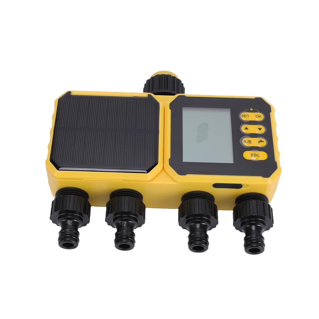 Solar Water Timer Smart Irrigation Controller with USB Charging IPX5 Rainproof for Garden Lawn Greenhouse