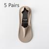 5 Pairs Boat Socks Men's and Women's Summer Ice Silk with Invisible Boat Socks Summer Silicone Non-slip Socks