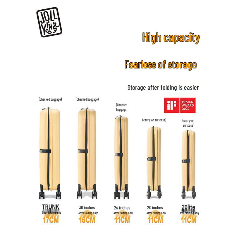 JOLL YING Foldable Telescopic Travel Suitcase