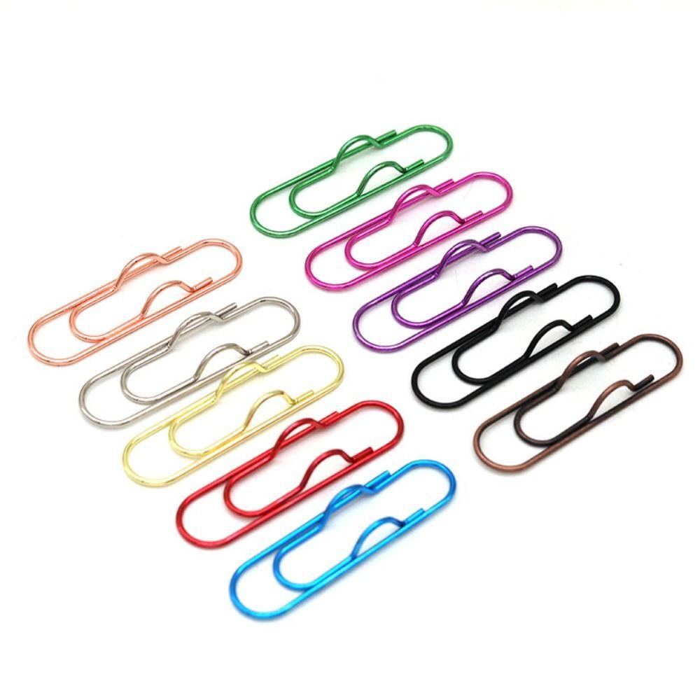 10pcs Colorful Pen Holder Paper Fix Clips Bookmarks Stationery Paper Clips  Notebook