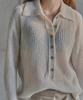 IHR Deep Button Collar Knit / Ivory