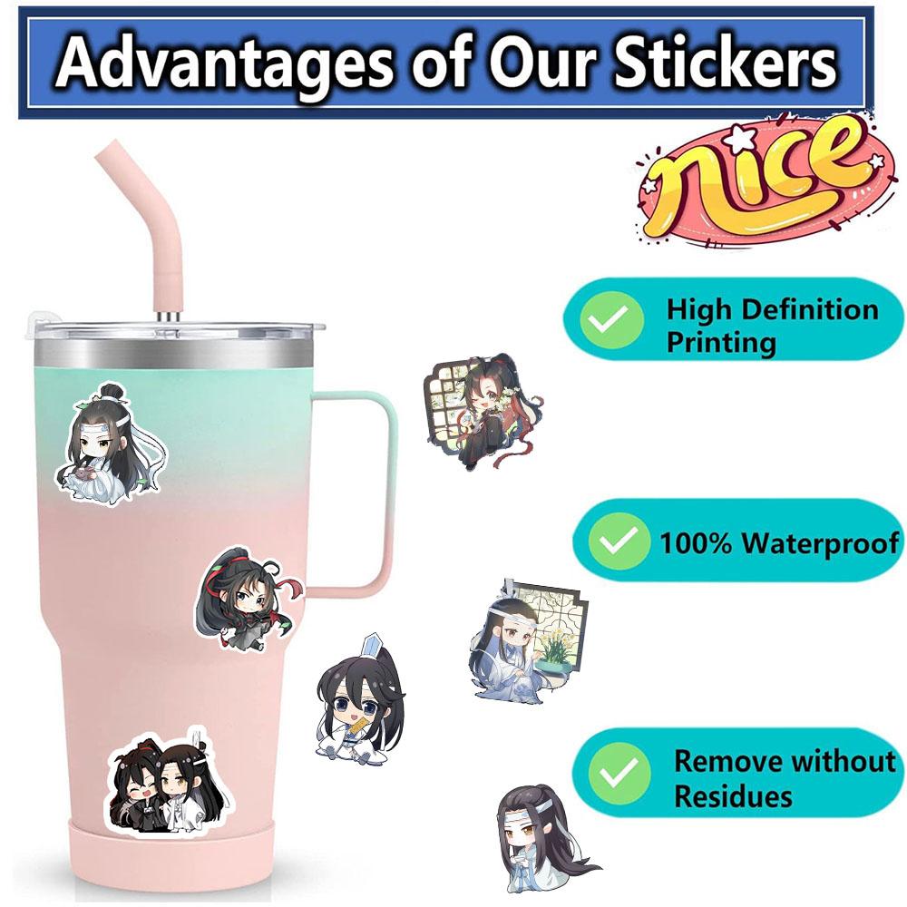 50Pcs Mo Dao Zu Shi (Grandmaster of Demonic Cultivation) Anime Stickers - Wei Wuxian DIY Stickers - Suitable for Skateboards Mobile Phones and Toys