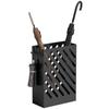 Umbrella Stand With Drip Tray 4 Hooks Steel 28L X 14B X 41H Cm Black