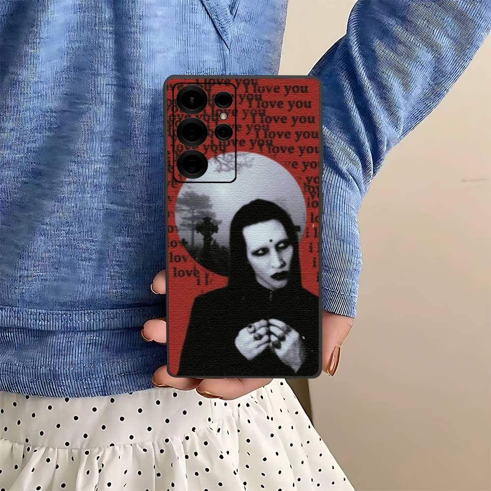 Rock Band Marilyn Manson Phone Case For Samsung S 24 Fe 25 Ultra Plus 20 Lite 21 30 22 23 24 22 Ultra 5G Fundas