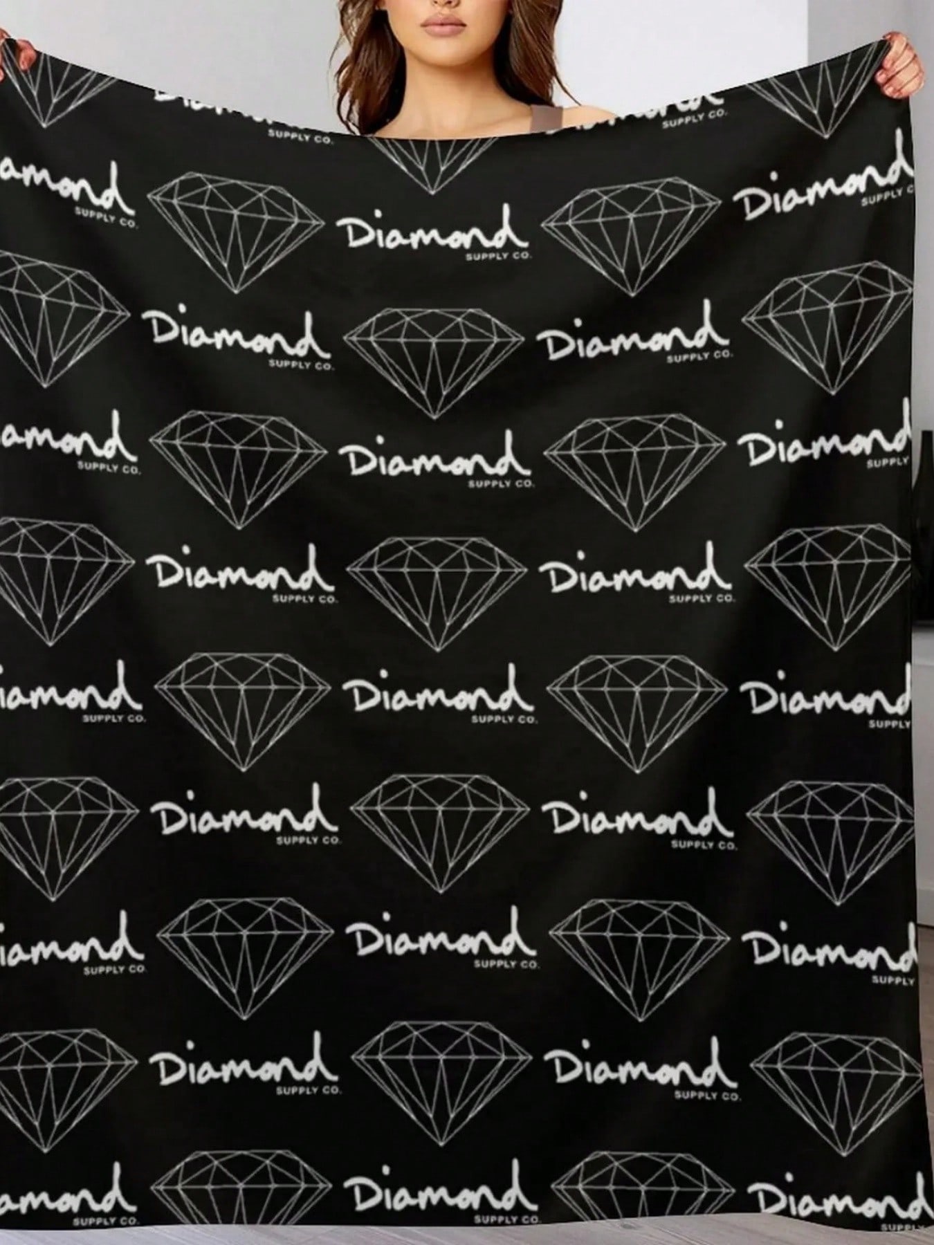 Diamond Supply Co T-Shirt Throw Blanket Christmas Decoration Summer Beddings Plaid Blankets S разноцветный