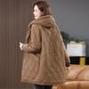 Mid-Length Women's Fleece-Lined Cotton Jacket: 2024 Retro Casual, Loose, Warm, and Thickened Winter Coat.