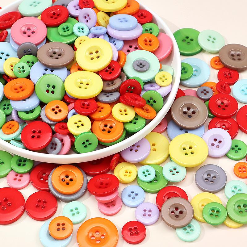100/660PCS Colorful Mixed Resin Buttons with Bag DIY Sewing Supplies Clothing Accessories Material Household Handmade TMZ