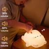 Cute LED Night Light Bear Silicone Snoring Sleeping Nightlights USB Rechargeable For Bedroom Decoration Kids Birthday Gift