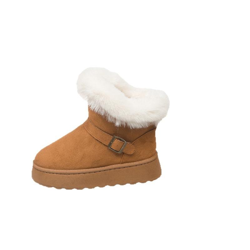 Foreign Trade Casual Cotton Shoes Women's New Autumn and Winter Velvet Thickened Warm Thick Sole Heightened Warm Snow Boots