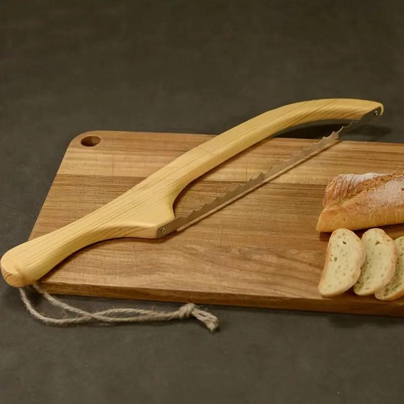 Wooden Bread Knife Non-dropping Baking Baguette Cake Knife Serrated Toast Knife Wooden Bread Cutting Saw