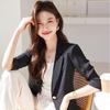 New Women's Elegant Casual Black Mid-Sleeve Suit Jacket