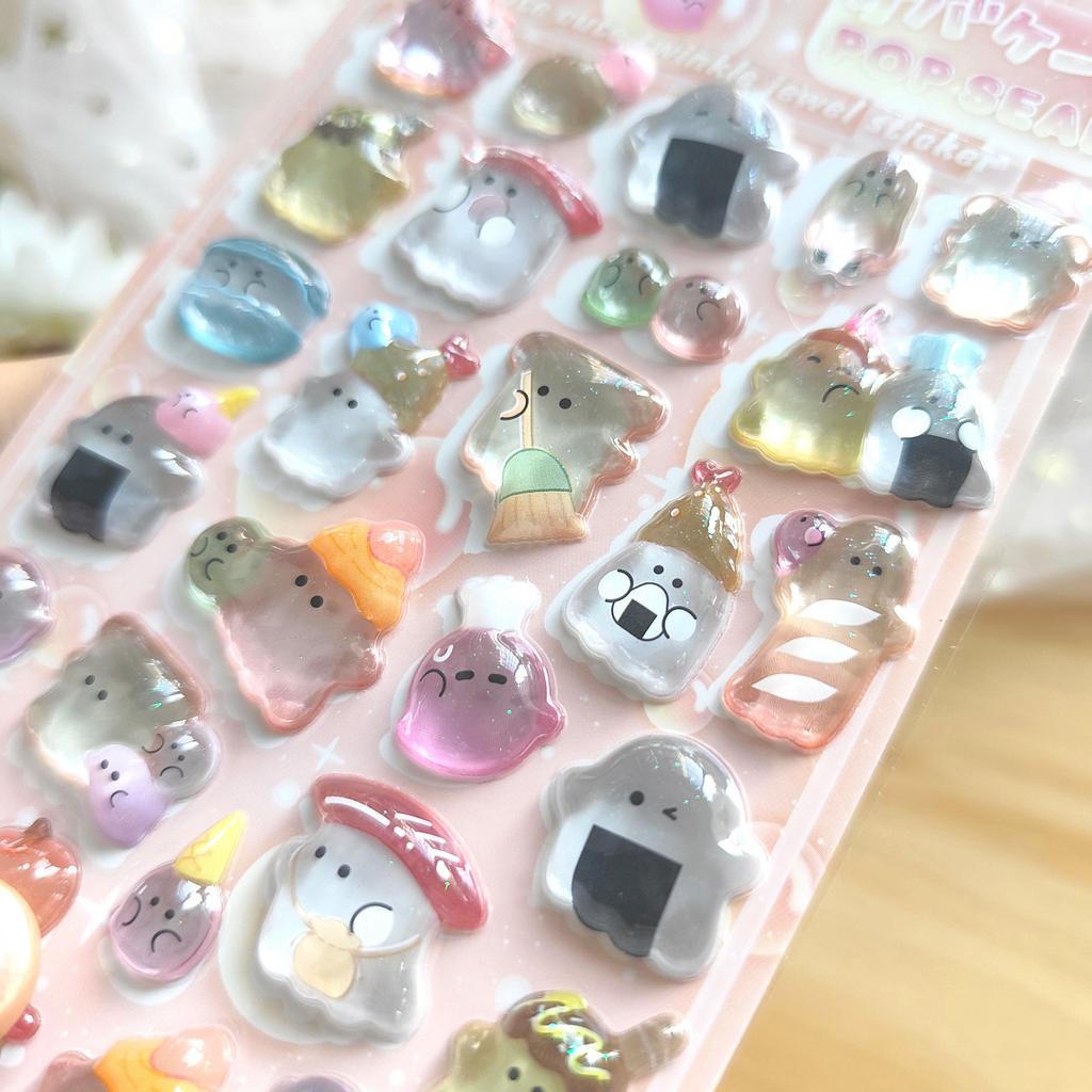 1Pc/4Pcs Cute Transparent Pop Seal Stickers - Adorable Decor For Journals, Phones & Diy Crafts Bulingbulingstickers Store Gifts