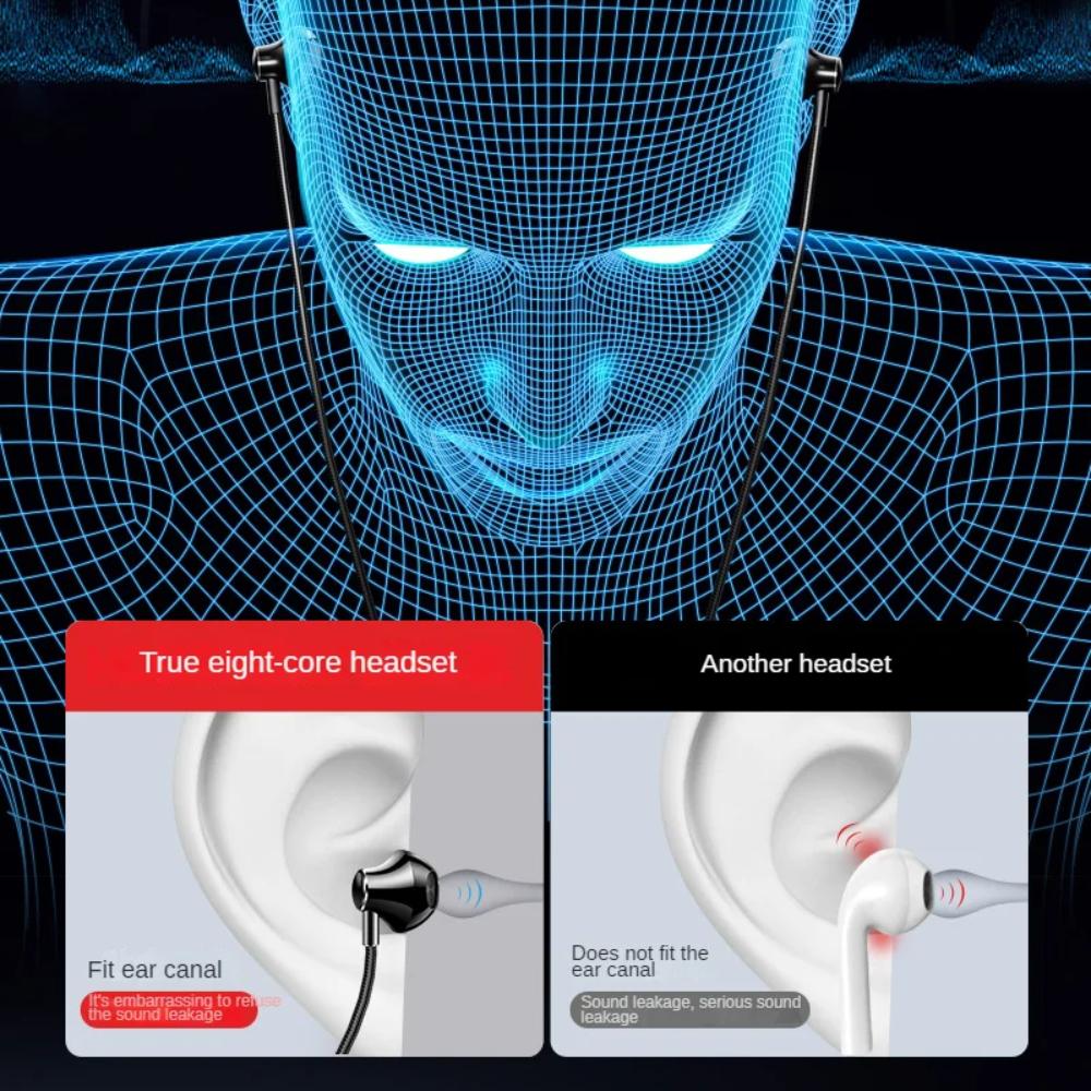 Type C&3.5mm Wired Headphones Noise Reduction In-ear Earphones Stereo Wired Earphones  Sports