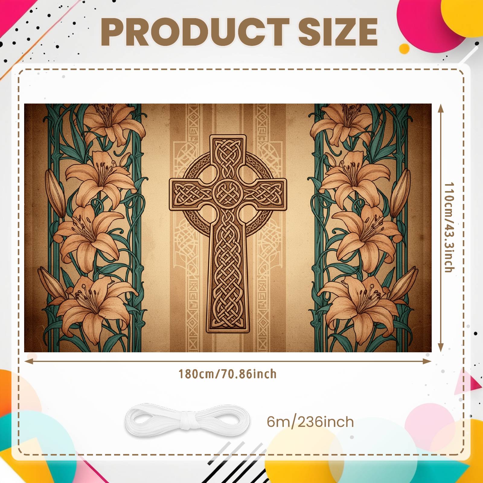 Religious Worship Backdrop Carved Cross Celtic Faith Background Celtic Faith Banner Vine Decoration Celtic Cross Backdrop