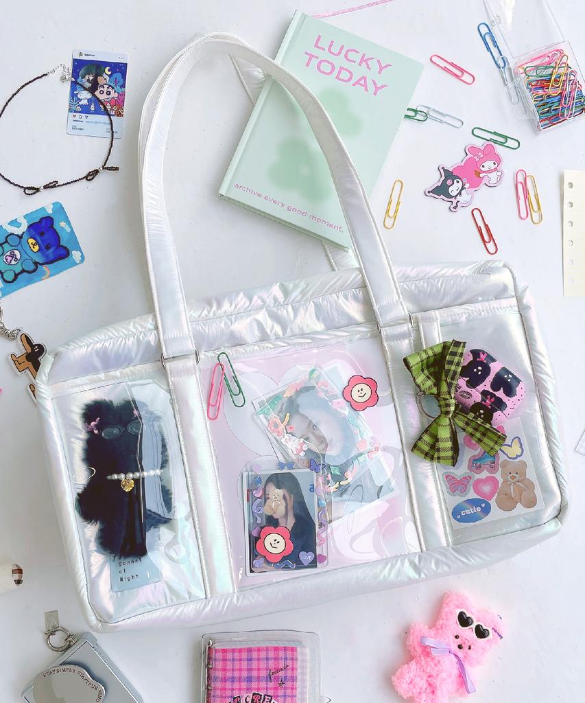 Sonnetofnight Transparent Pvc Holographic Shoulder Mode Bag