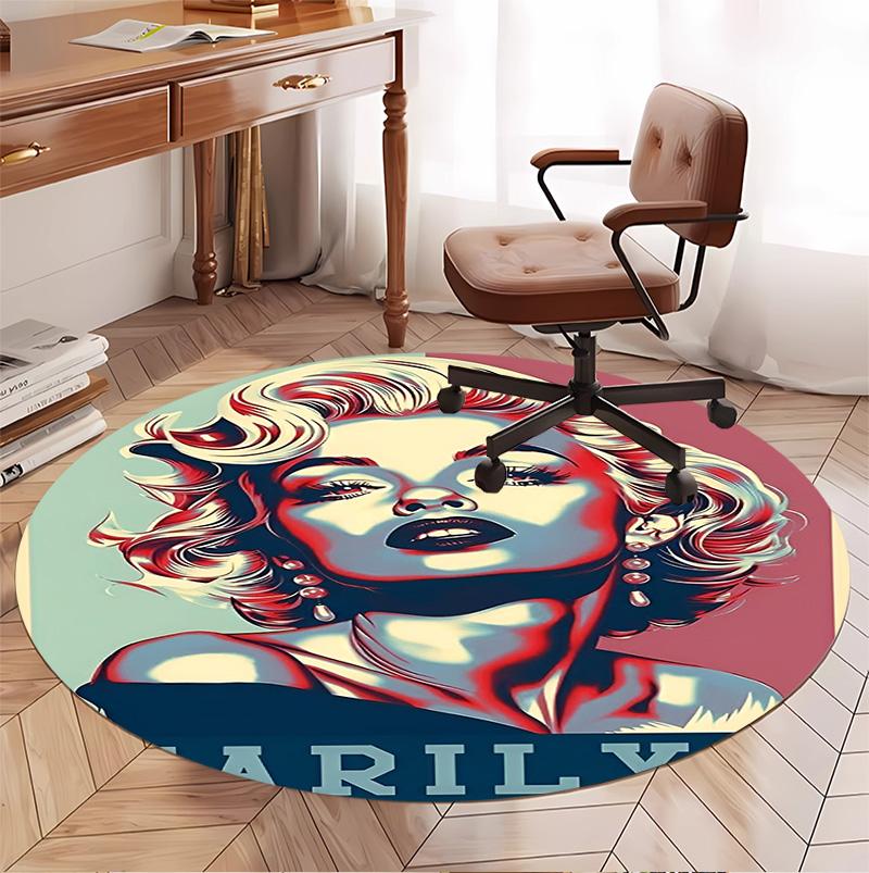 Marilyn Monroe Mønster Rundt Tæppe, Indendørs/Udendørs Måtte, til Picnic, Spillerum, Soveværelse, Kontor, Stue, Hjemmeindretning Tæppe, Fødselsdagsgave