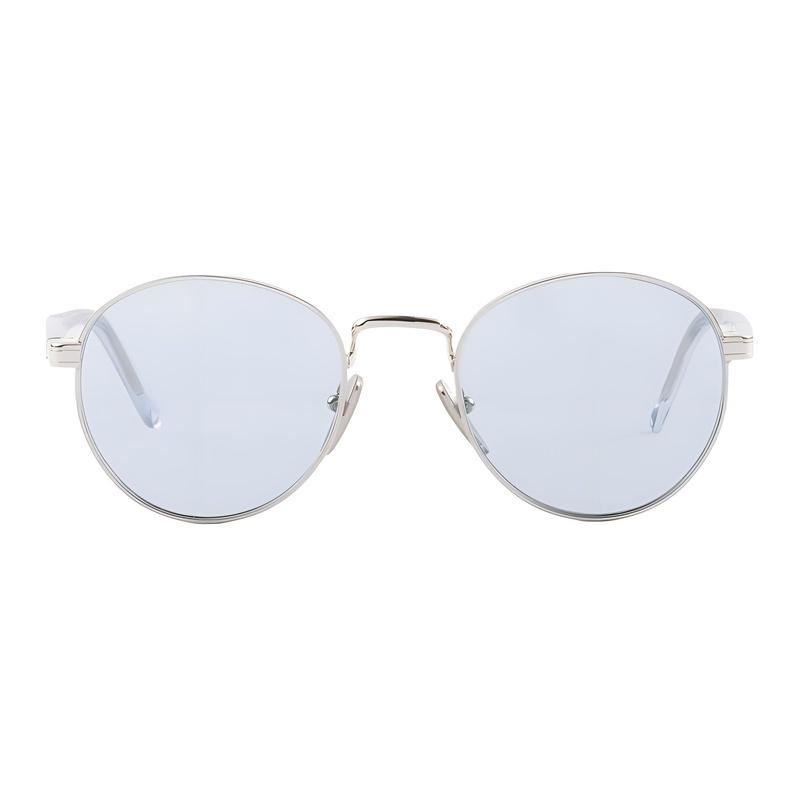 Prada Full frame design metal round sunglasses men's silver