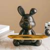 2025 New Graffiti Creativity Rabbit Figurine Bunny Ornament Home Decoration Animal Statue Storage Shelf Modern Room Sculpture