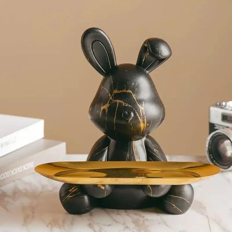 2025 New Graffiti Creativity Rabbit Figurine Bunny Ornament Home Decoration Animal Statue Storage Shelf Modern Room Sculpture